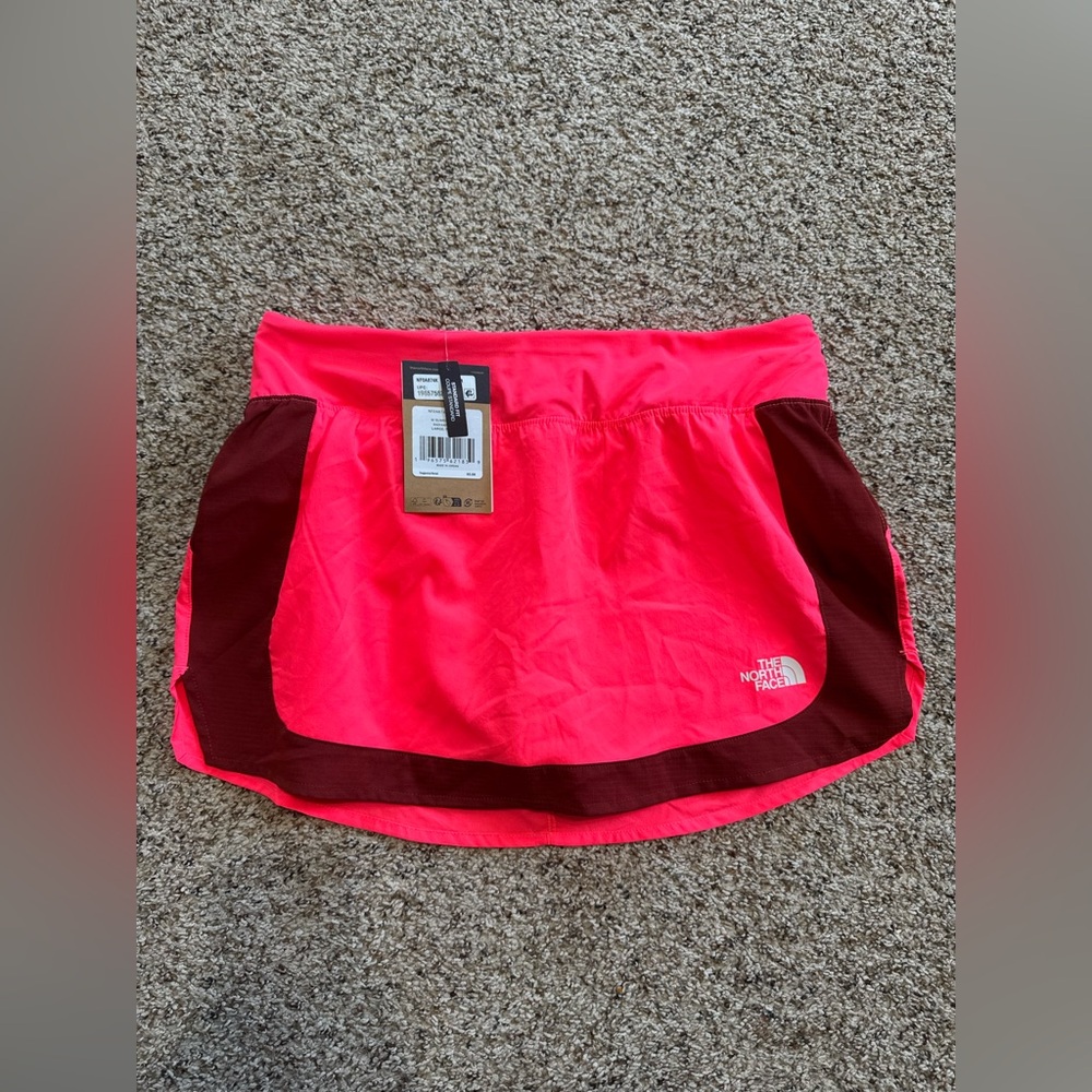 The North Face Neon Pink Skort with Maroon Trim